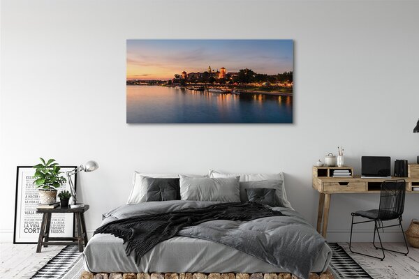 Obraz canvas na ścianę Zachód Słońca nad Zamkiem na Wawelu