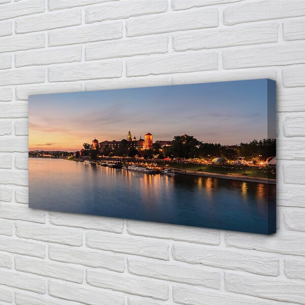 Obraz canvas na ścianę Zachód Słońca nad Zamkiem na Wawelu