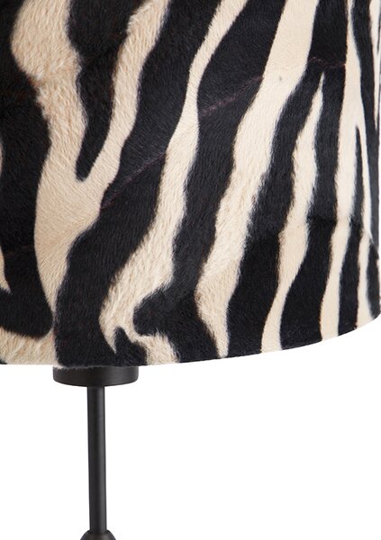 Lampa stołowa czarny abażur wzór zebra 25 cm regulowana - Parte Oswietlenie wewnetrzne