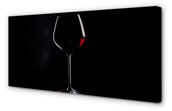 Obraz na płótnie Czarne tło kieliszek z winem