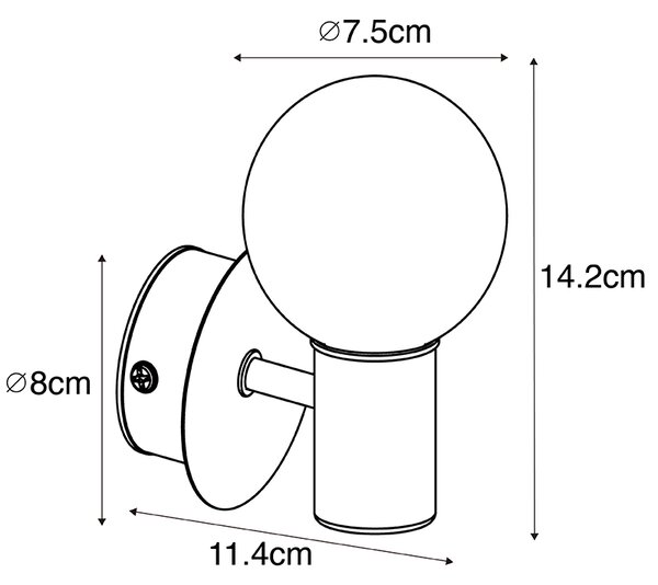 Nowoczesna lampa ścienna stalowa IP44 - Cederic Up