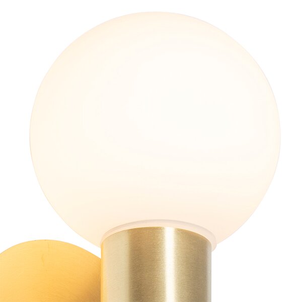 Nowoczesna lampa ścienna złota IP44 2-światłowa - Cederic