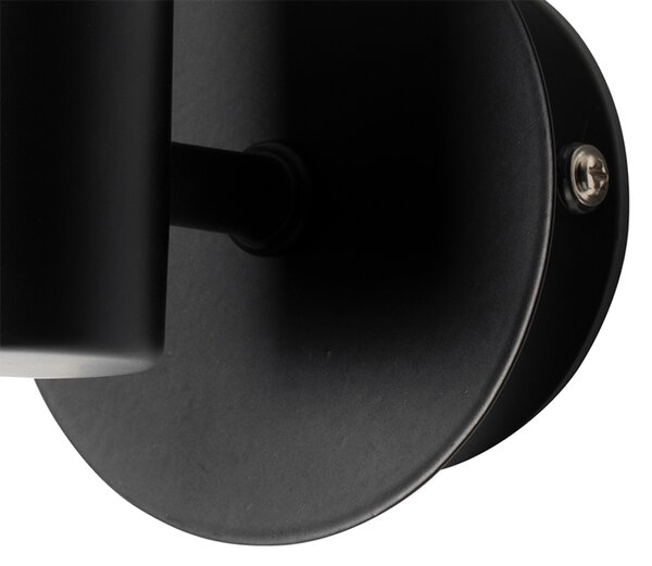 Nowoczesna lampa ścienna czarna IP44 - Cederic Up