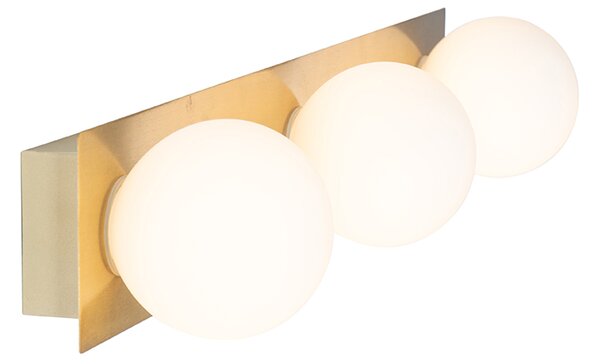 Nowoczesna lampa ścienna złota 48 cm IP44 3-światłowa - Cederic