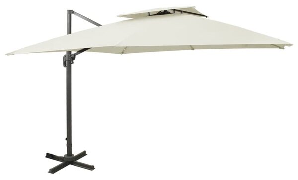 Parasol ogrodowy cantilever z podwójnym blatem 300x300 cm, piaskowy