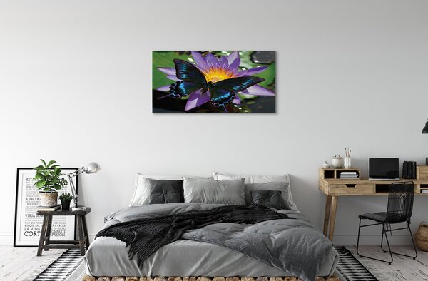 Obraz canvas na ścianę Kwiat z Motylem