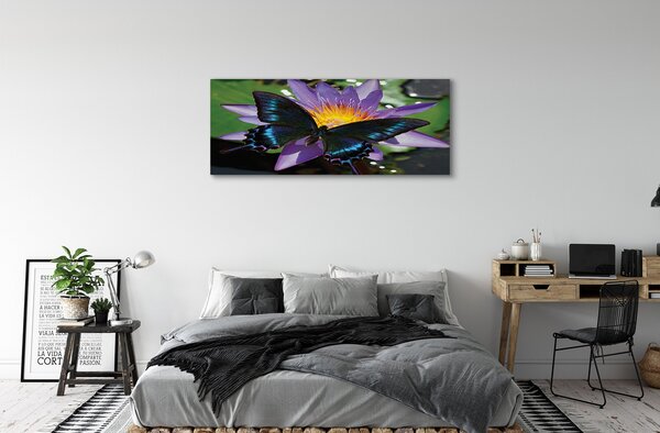 Obraz canvas na ścianę Kwiat z Motylem