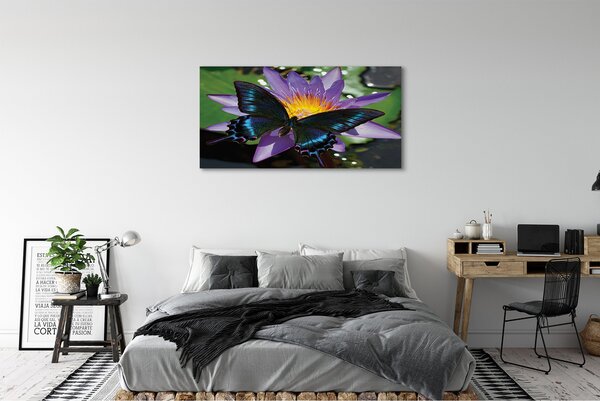 Obraz canvas na ścianę Kwiat z Motylem