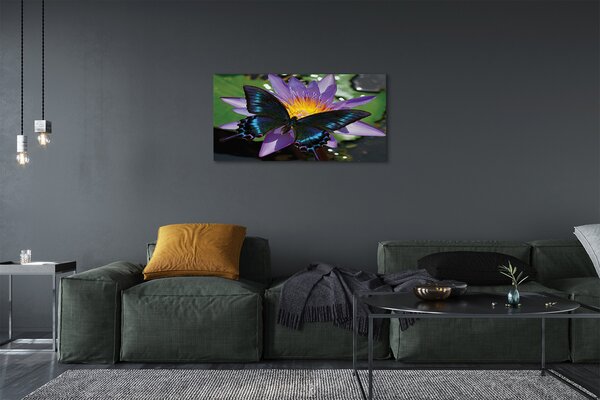 Obraz canvas na ścianę Kwiat z Motylem