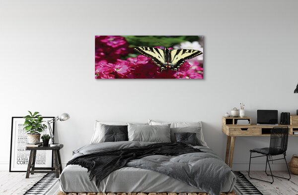 Obraz canvas na ścianę Kwiaty i Motyl