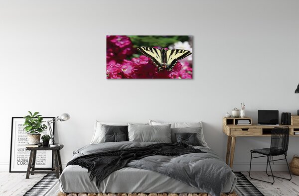 Obraz canvas na ścianę Kwiaty i Motyl