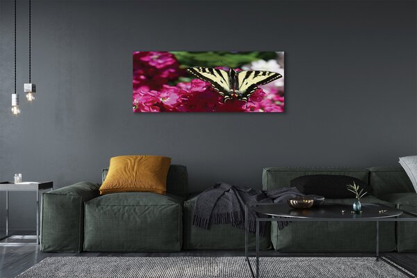 Obraz canvas na ścianę Kwiaty i Motyl
