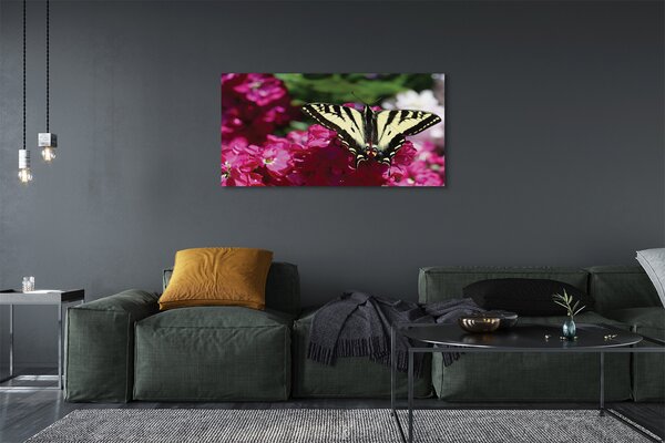 Obraz canvas na ścianę Kwiaty i Motyl