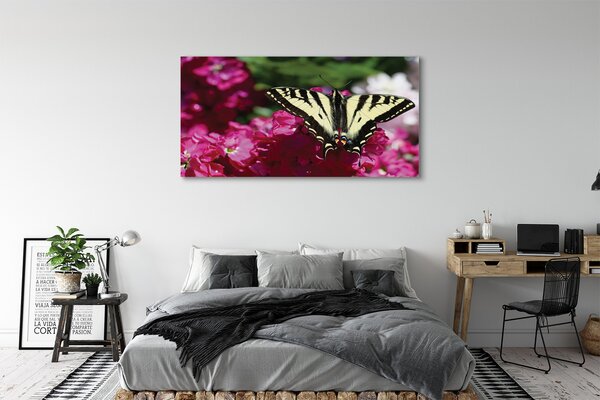 Obraz canvas na ścianę Kwiaty i Motyl