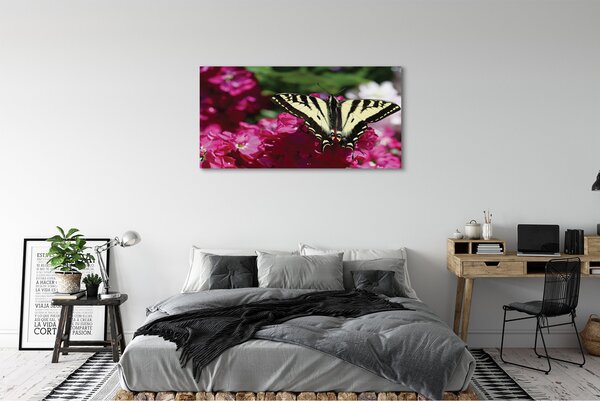 Obraz canvas na ścianę Kwiaty i Motyl