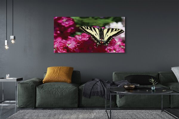 Obraz canvas na ścianę Kwiaty i Motyl