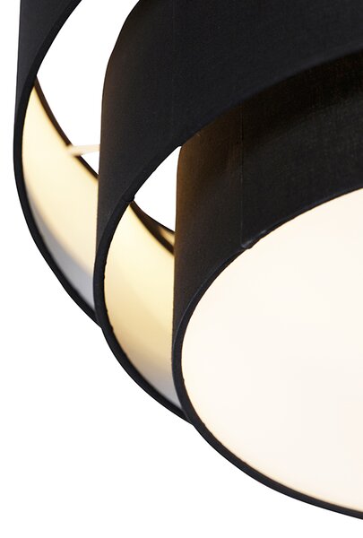 Nowoczesna lampa sufitowa czarna 45 cm 3-światła - Drum Trio Oswietlenie wewnetrzne