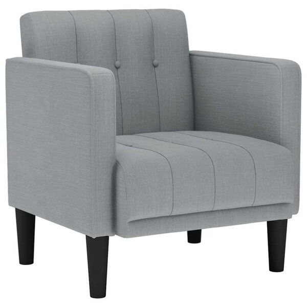 Sofa fotel z podÅokietnikami jasnoszary 53 cm tkanina
