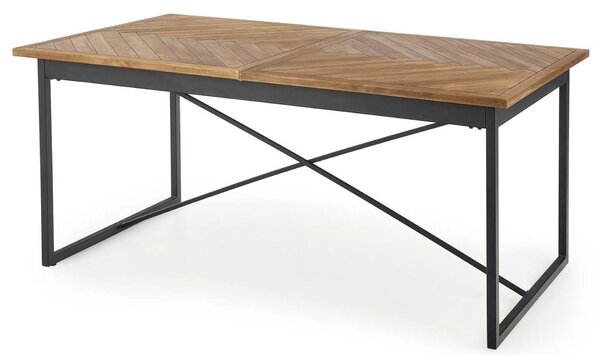 EMWOmeble Stół rozkładany ALVARO / blat - dąb miodowy, noga - czarny