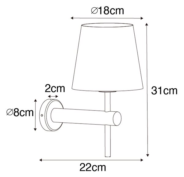 Nowoczesna lampa ścienna biała z brązem - Pluk Oswietlenie wewnetrzne