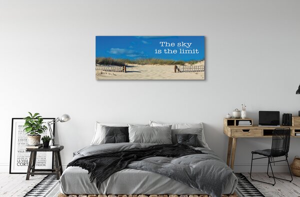 Obraz canvas na ścianę Napis na Piaszczystej Plaży