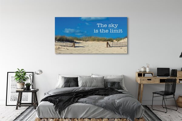 Obraz canvas na ścianę Napis na Piaszczystej Plaży