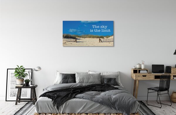 Obraz canvas na ścianę Napis na Piaszczystej Plaży