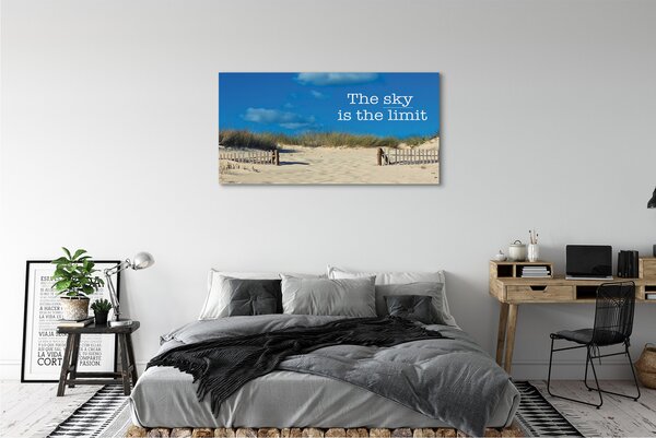 Obraz canvas na ścianę Napis na Piaszczystej Plaży