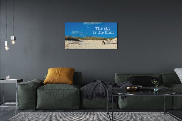 Obraz canvas na ścianę Napis na Piaszczystej Plaży