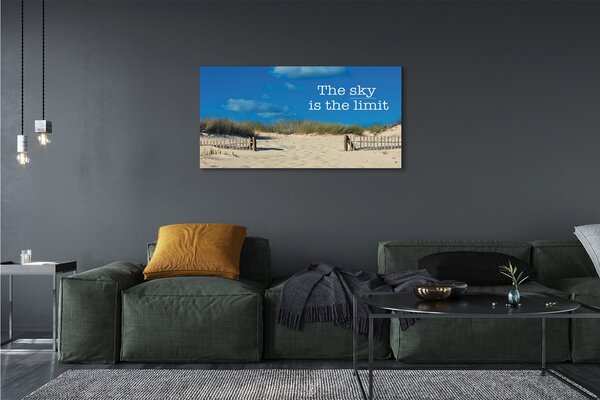 Obraz canvas na ścianę Napis na Piaszczystej Plaży