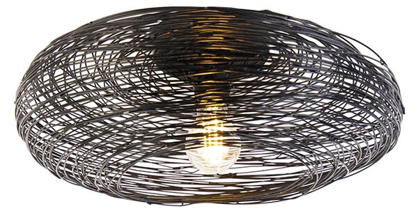 Designerska lampa sufitowa czarna owalna - Sarella Oswietlenie wewnetrzne
