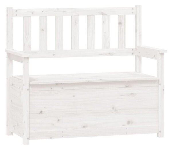Ławka, biała, 112,5x51,5x96,5 cm, lite drewno sosnowe