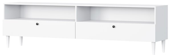 Szafka RTV z półką i szafkami DULLUM 200x58cm, biały