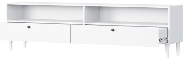 Szafka RTV z półką i szafkami DULLUM 200x58cm, biały