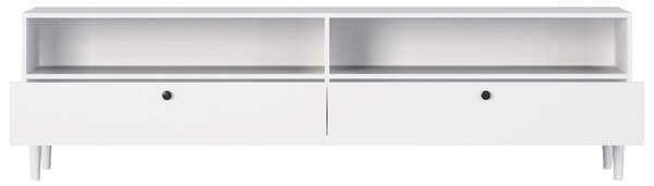 Szafka RTV z półką i szafkami DULLUM 200x58cm, biały