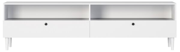 Szafka RTV z półką i szafkami DULLUM 200x58cm, biały