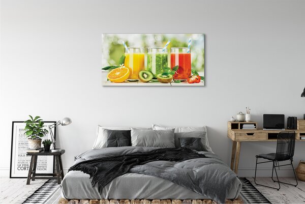 Obraz canvas na ścianę Owocowy Duet Truskawki I Kiwi