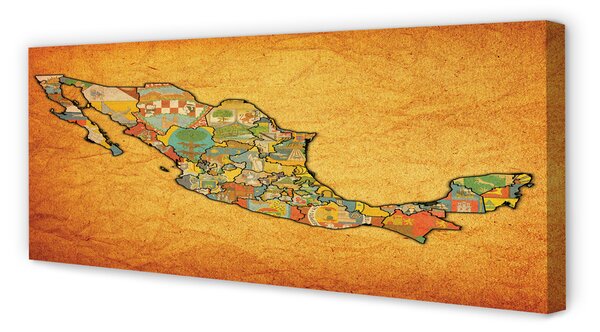 Duży obraz na płótnie Kolorowa Mapa Świata