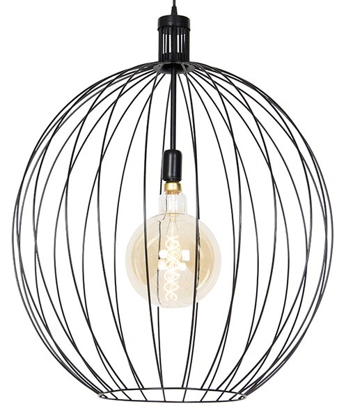 Designerska lampa wisząca czarna 70 cm - Wire Dos Oswietlenie wewnetrzne