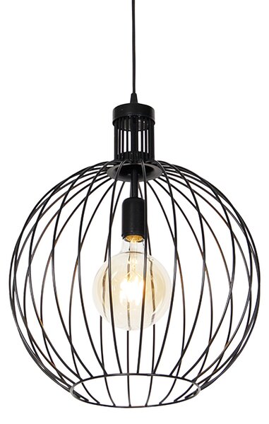 Designerska lampa wisząca czarna 40 cm - Wire Dos Oswietlenie wewnetrzne