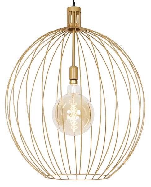 Designerska lampa wisząca złota 70 cm - Wire Dos Oswietlenie wewnetrzne