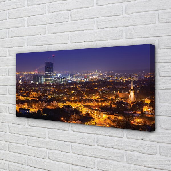Obraz na płótnie Nocna Panorama Gdańska