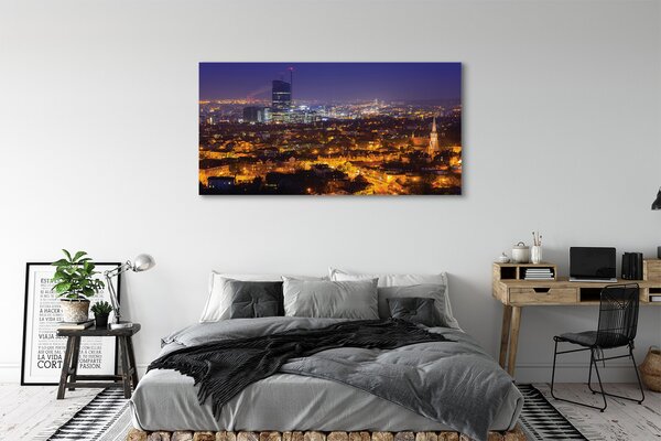 Obraz na płótnie Nocna Panorama Gdańska