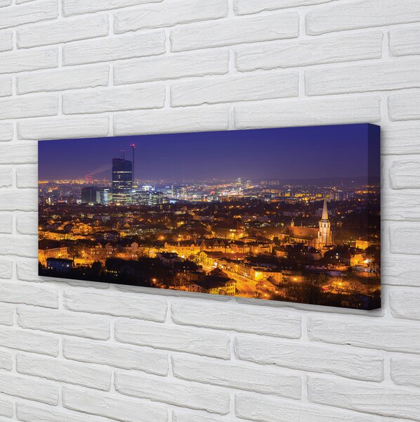 Obraz na płótnie Nocna Panorama Gdańska