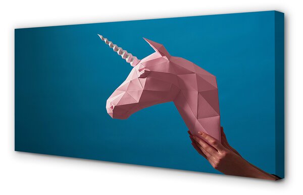 Zdjęcie na płótnie Różowy Jednorożec Origami