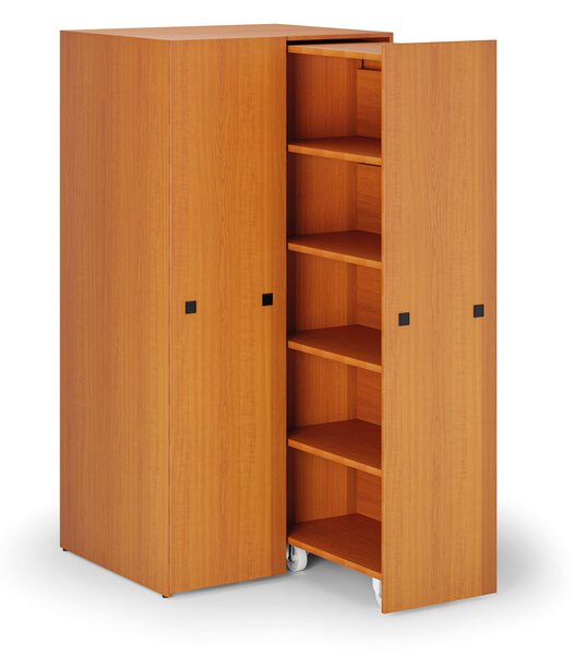 Szafa o dużej pojemności z wysuwanymi regałami, 989 × 846 × 2000 mm, czereśnia