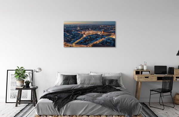 Obraz drukowany na płótnie Nocna Panorama Krakowa