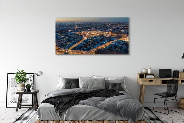 Obraz drukowany na płótnie Nocna Panorama Krakowa