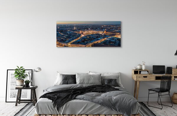 Obraz drukowany na płótnie Nocna Panorama Krakowa