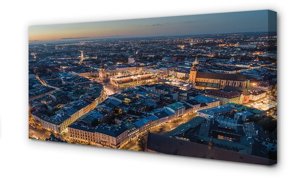 Obraz drukowany na płótnie Nocna Panorama Krakowa